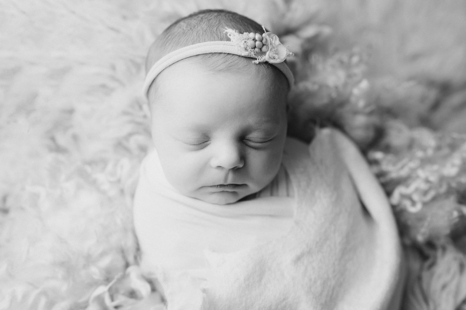 classic black and white newborn photo