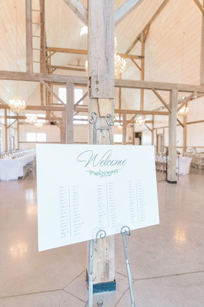 Seating Chart - Inside the Loft - Reception - Stonefields Weddings and Events Interior - Ottawa Wedding Venue - Modern & Rustic Wedding Venue 