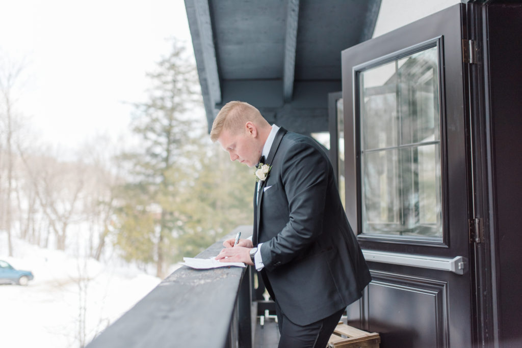 Last minute speech changes - Groom making the final touches on his speech before saying I do. 
Bride with Mother Photos - Before She says I do Groom getting ready - Wedding Day prep photos 
