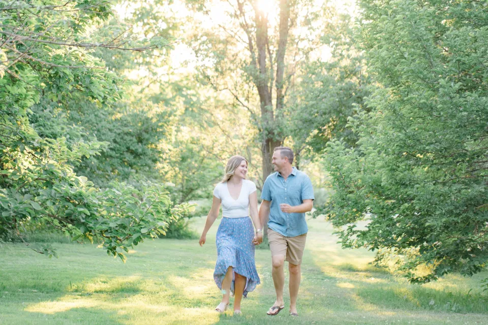 Bright, Fun, Natural, Engagement Session at Sunset - Blue & Neutral Inspiration - Summer Engagement Session - 