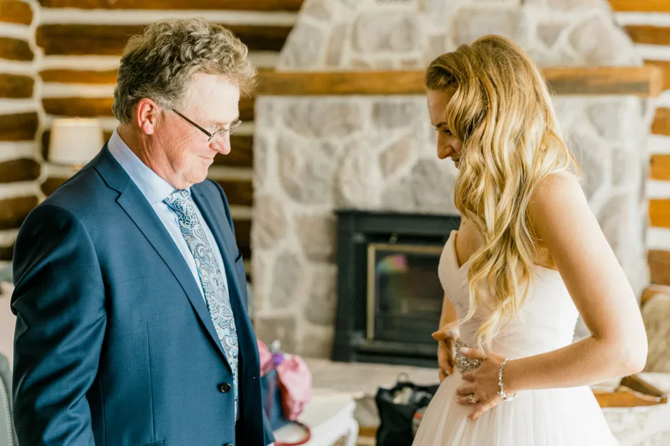 Bride Reveal with her Dad on her Wedding Day 