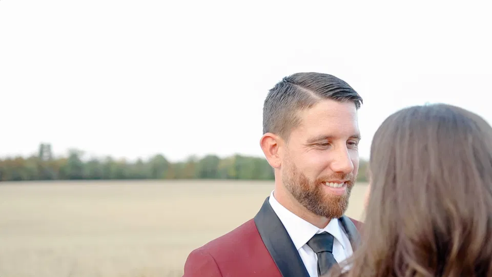 The way he looks at Her - Wedding Photo Poses & shots - Evermore Wedding and Events - Blue Sky, Fall Wedding. Grey Loft Studio Photography & Videography Ottawa