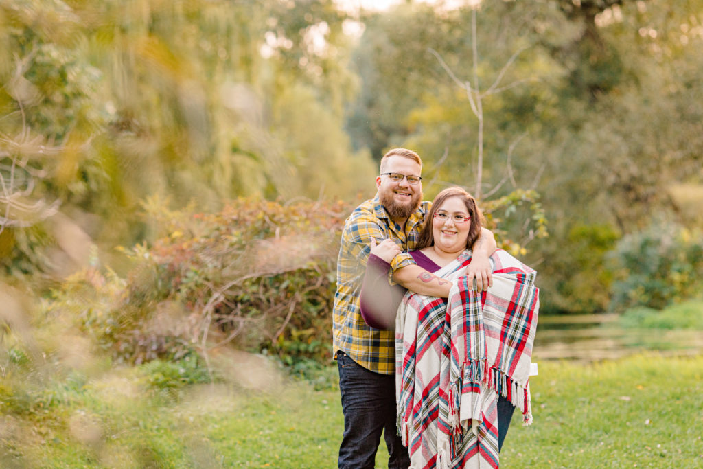 Cute pose with blanket-Fall Session - Engagement Session - Ottawa Wedding Photographer - Grey Loft Studio - Wedding in Ottawa -
Yellow & Plaid with Burgundy Knit Sweater and Jeans