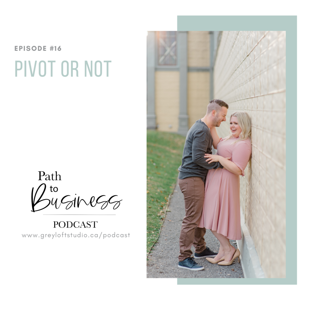 Pivot or not - Episode #16 - Path to Business Podcast - Bethany is joined by her husband Luc to chat all things pivot within the business. Grey Loft Studio - Ottawa Wedding Photographer & Videographer Team - couples poses - pink dress - posing styles - posing ideas