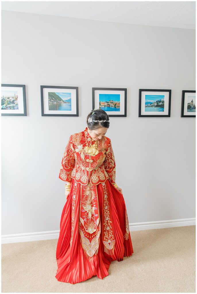 Traditional Tea Ceremony Gown for Bride - from China - Lisa & Pat - Grey Loft Studio - Wedding Photo & Video Team - Light and Airy - Ottawa Wedding Photographer & Videographer