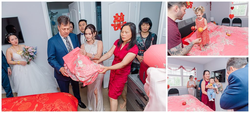 Traditional Chinese Making of the ceremonial bed - Lisa & Pat - Grey Loft Studio - Wedding Photo & Video Team - Light and Airy - Ottawa Wedding Photographer & Videographer