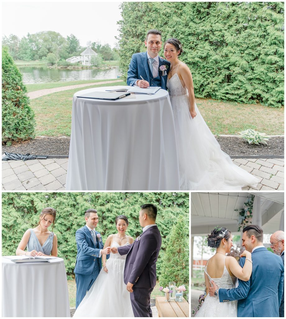 Signing the papers - Italian & Chinese Family - Wedding - Lisa & Pat - Grey Loft Studio - Wedding Photo & Video Team - Light and Airy - Ottawa Wedding Photographer & Videographer Orchard View Weddings 