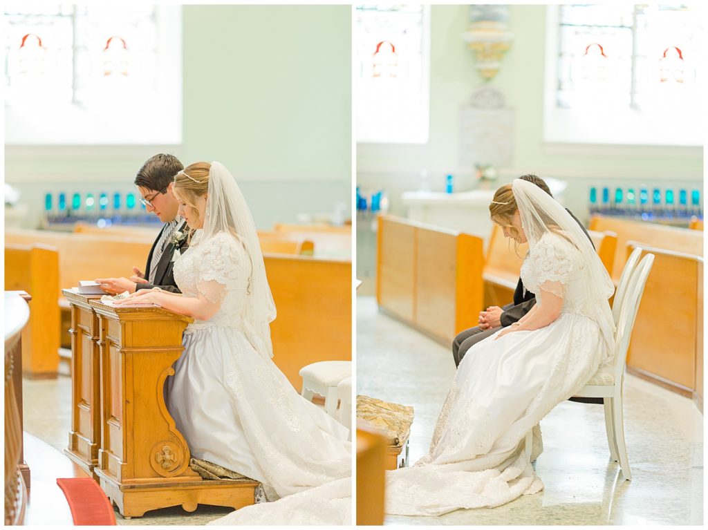 Praying during Wedding - St Clements Parish Ottawa - Wedding Day - Grey Loft Studio - Wedding Photographer